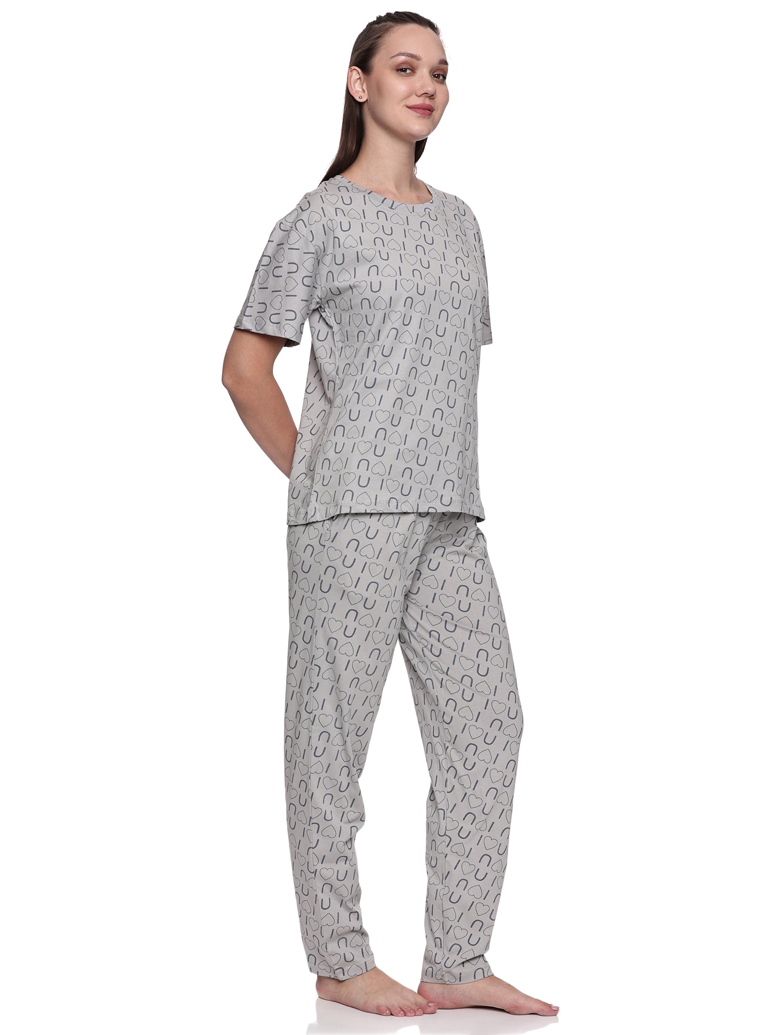 Cotton Lycra Drop Sleeve Printed T-shirt and Pant Set - 6294 A Teens Lifestyle