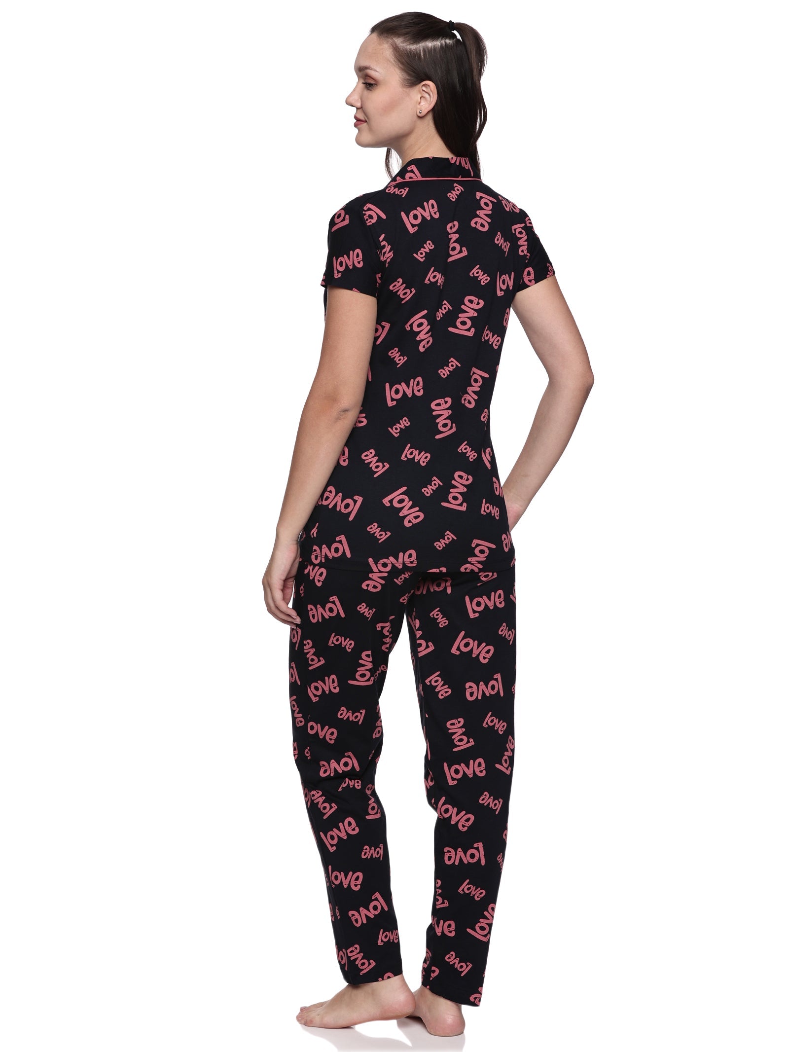 Cotton Lycra Short Sleeve Printed Shirt and Pant Set - 6513 B Teens Lifestyle