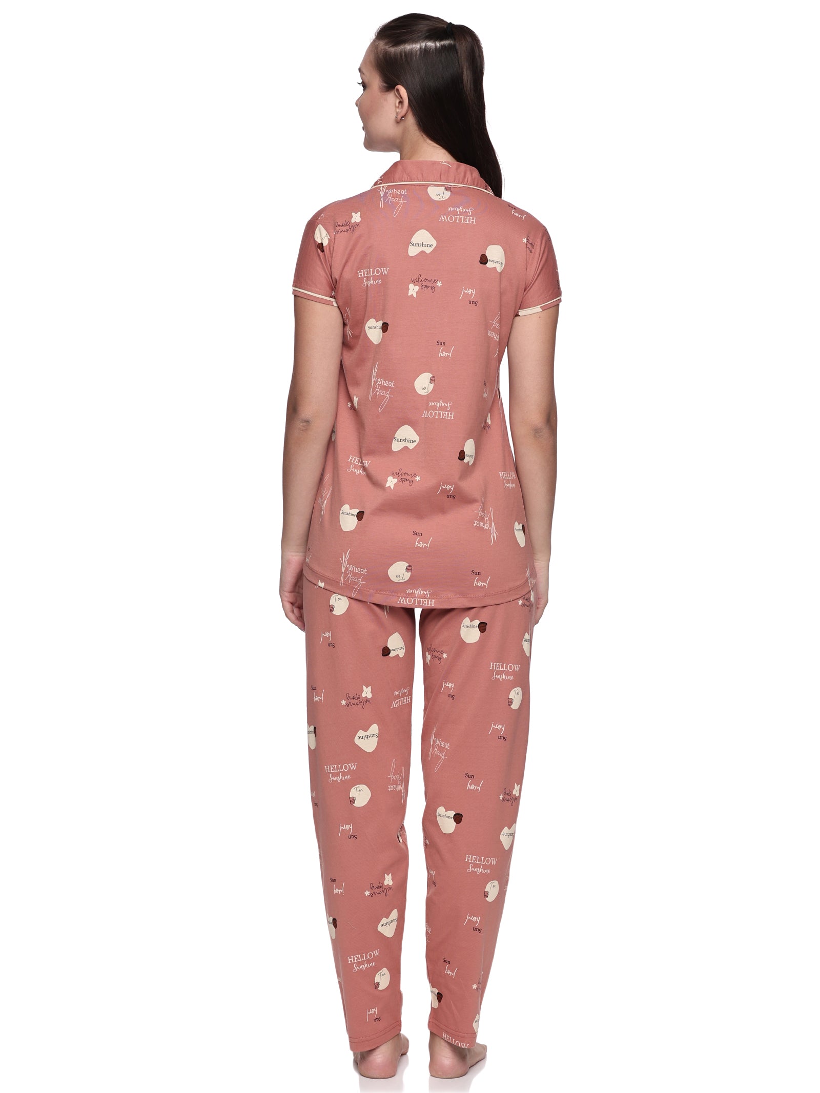 Cotton Lycra Short Sleeve Printed Shirt and Pant Set - 6555 A Teens Lifestyle