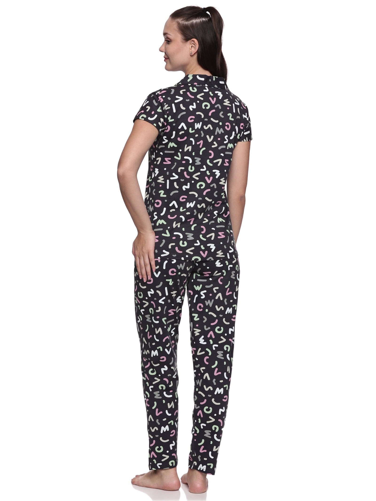 Cotton Lycra Short Sleeve Printed Shirt and Pant Set - 6497 B Teens Lifestyle