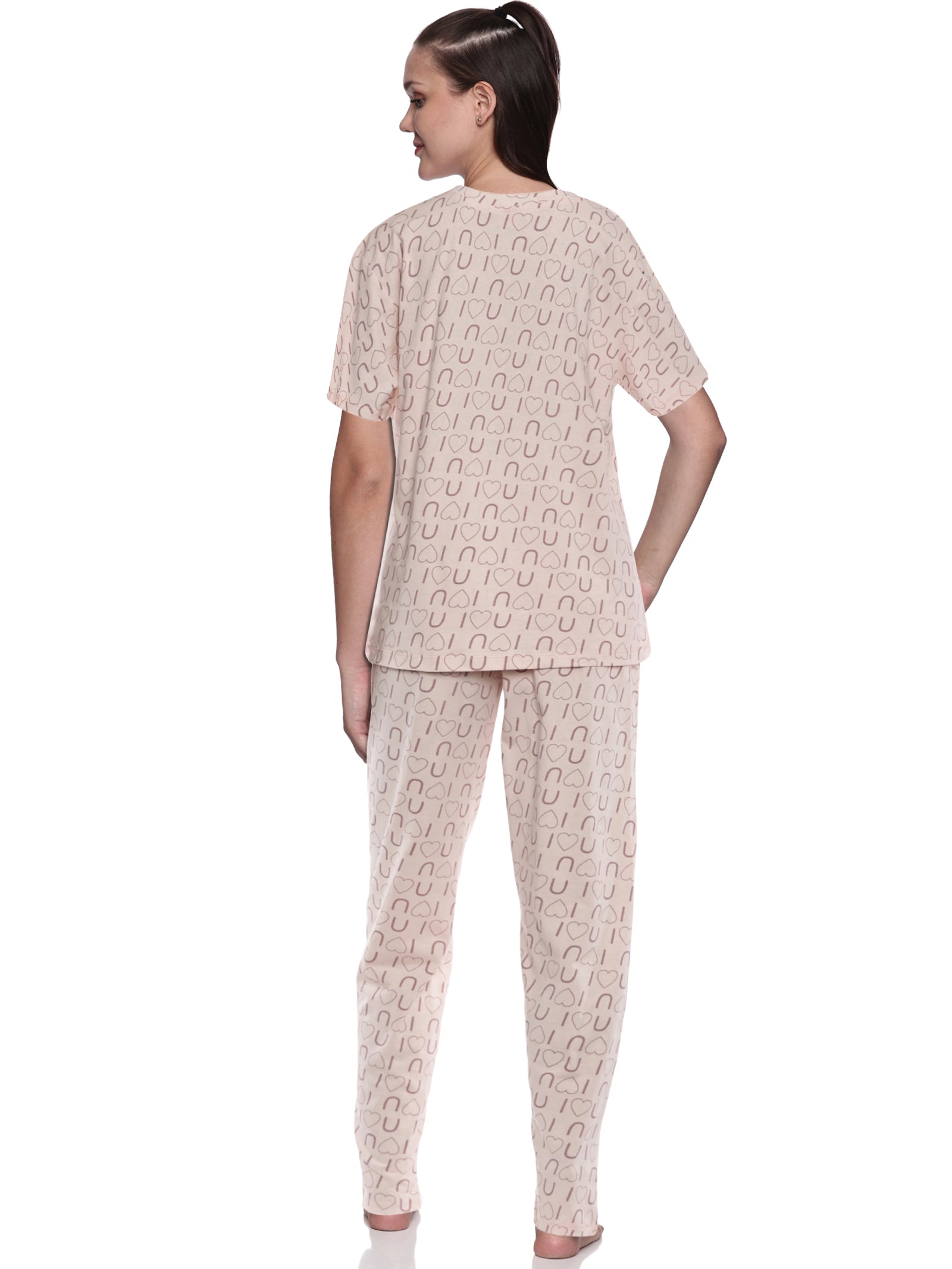 Cotton Lycra Drop Sleeve Printed T-shirt and Pant Set - 6294 B Teens Lifestyle