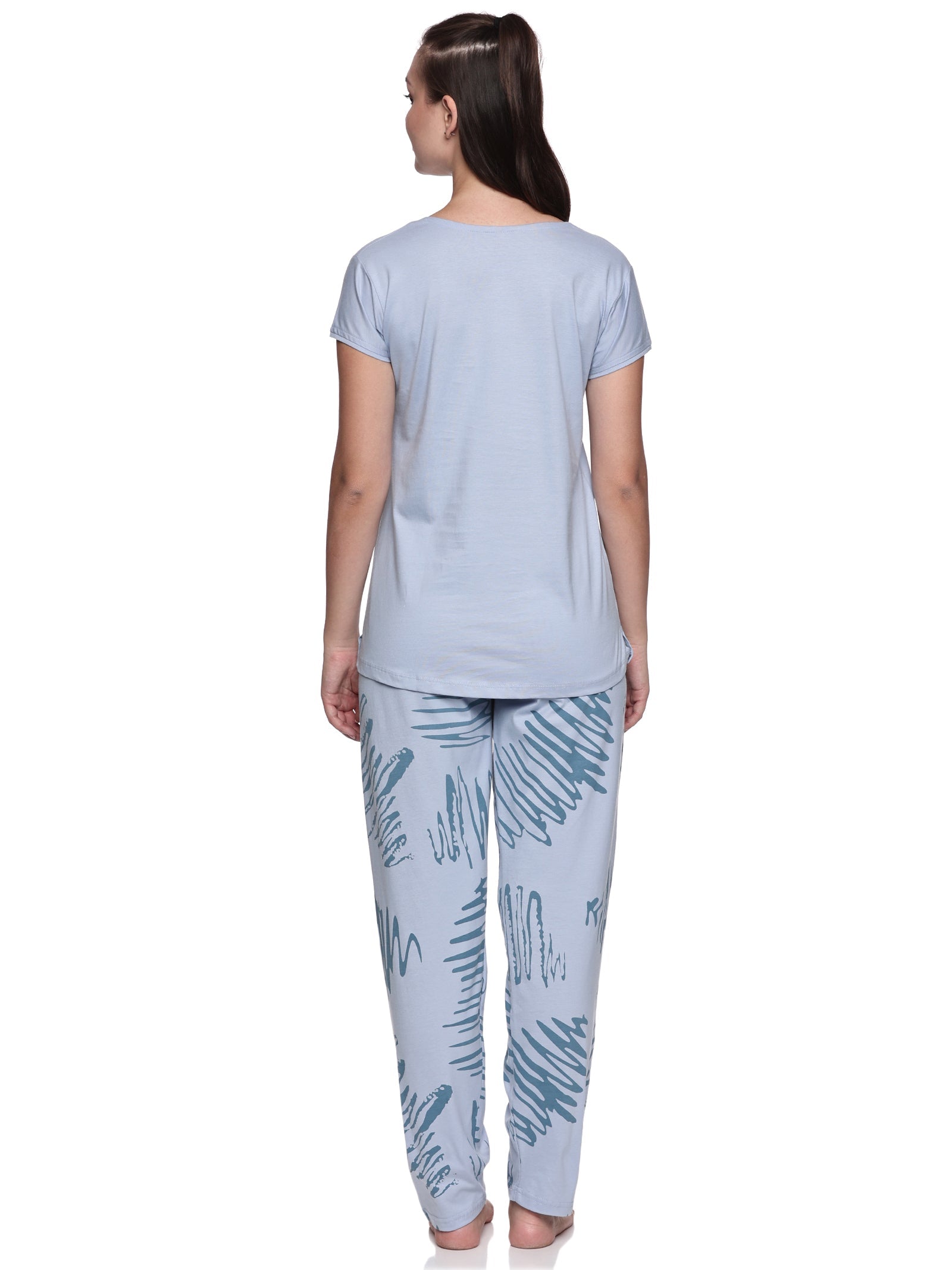 Cotton Lycra Short Sleeve Printed T-shirt and Pant Set - 6536 A Teens Lifestyle