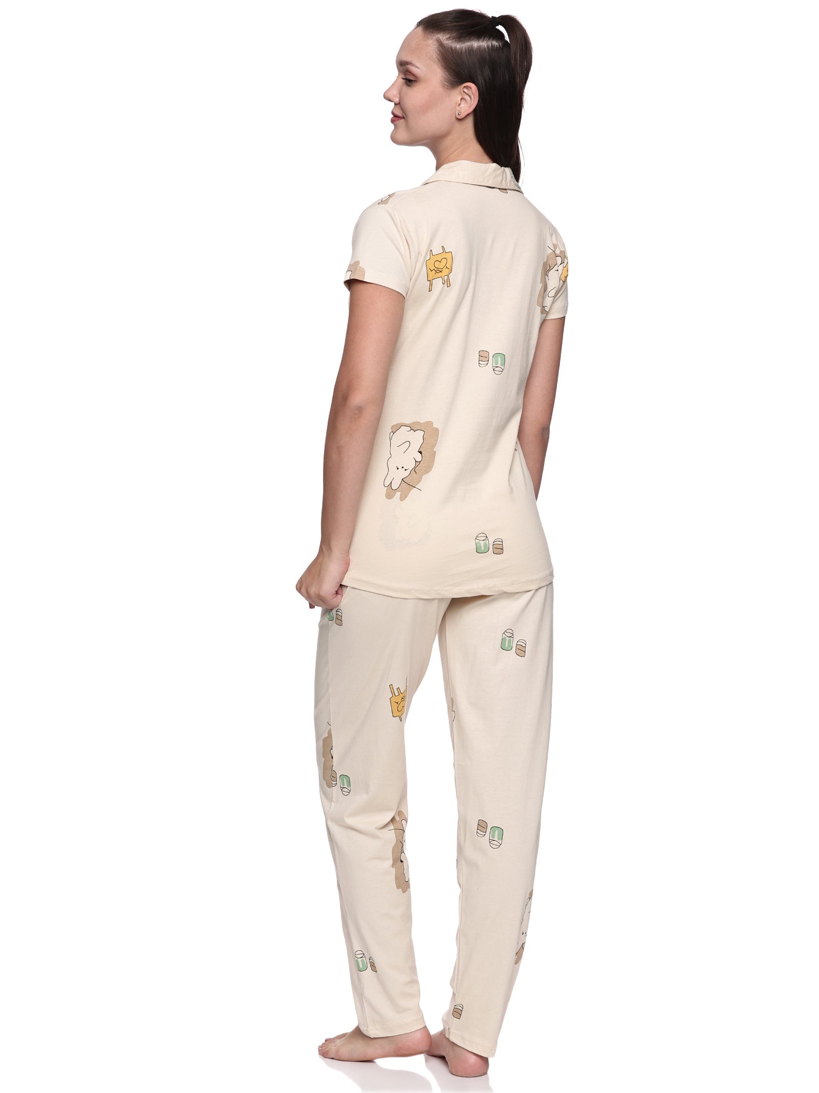 Cotton Lycra Short Sleeve Printed Shirt and Pant Set - 6564 A Teens Lifestyle