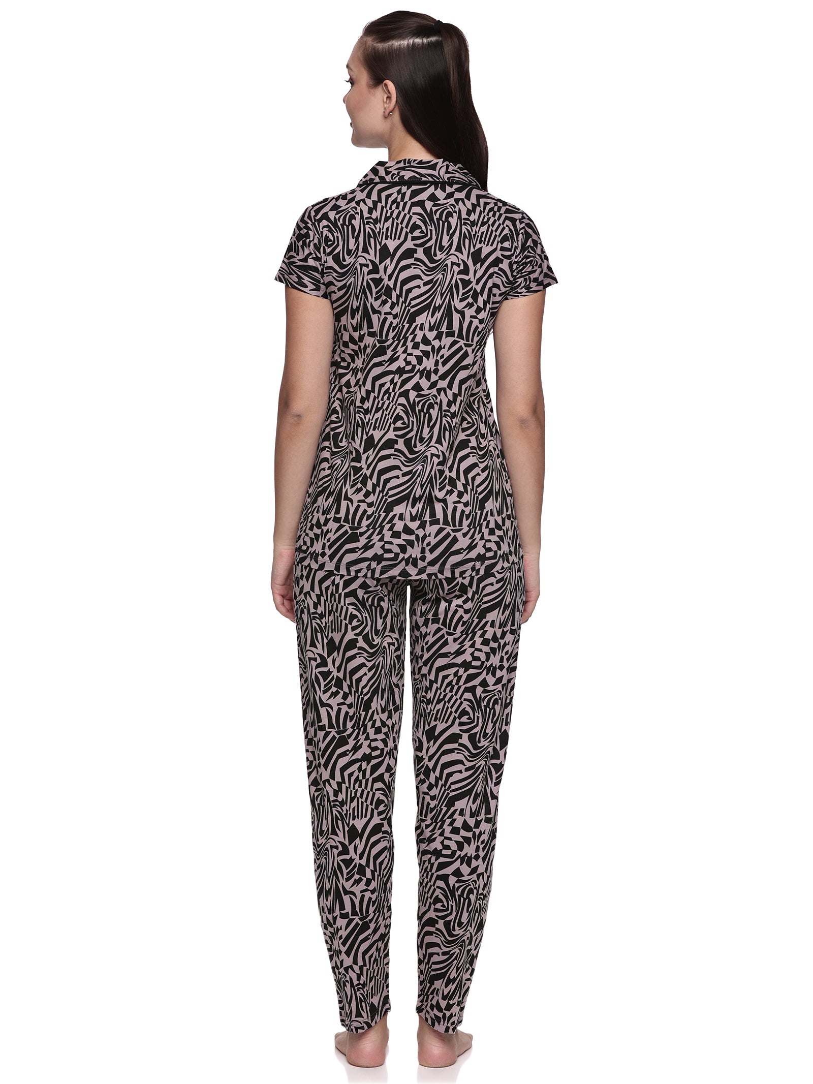 Cotton Lycra Short Sleeve Printed Shirt and Pant Set - 6389 A Teens Lifestyle