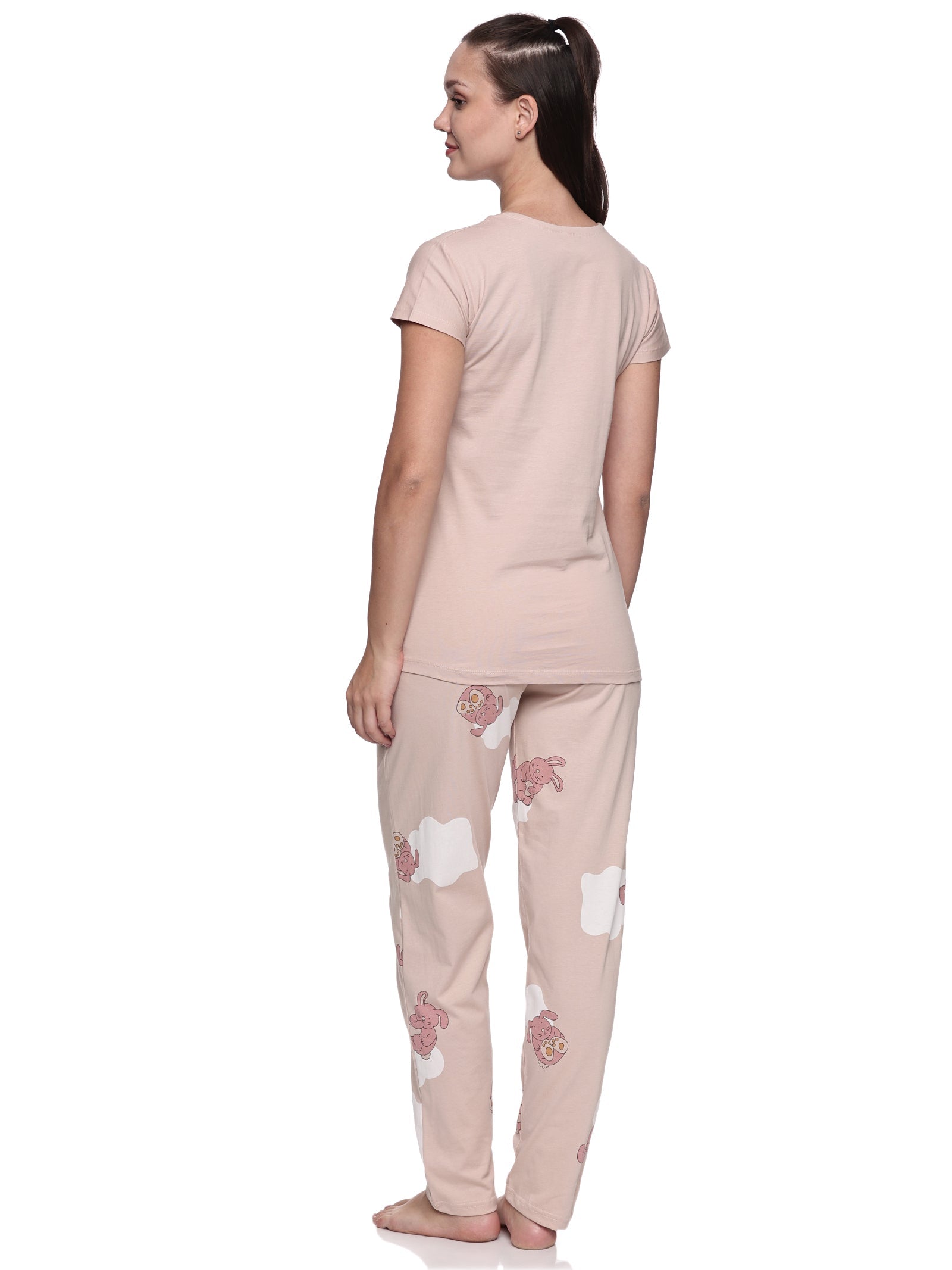 Cotton Lycra Short Sleeve Printed T-shirt and Pant Set - 6547 A Teens Lifestyle