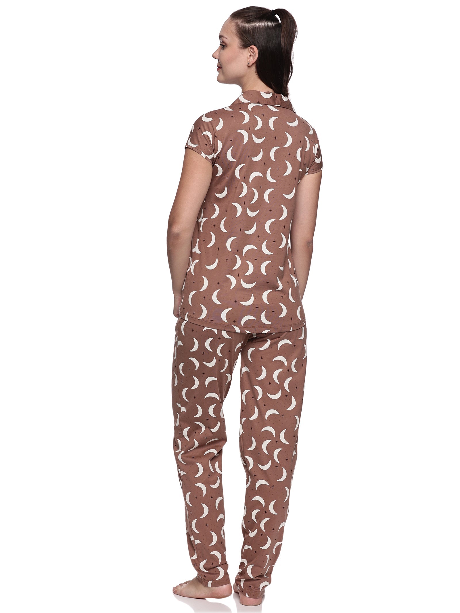 Cotton Lycra Short Sleeve Printed Shirt and Pant Set - 6567 B Teens Lifestyle