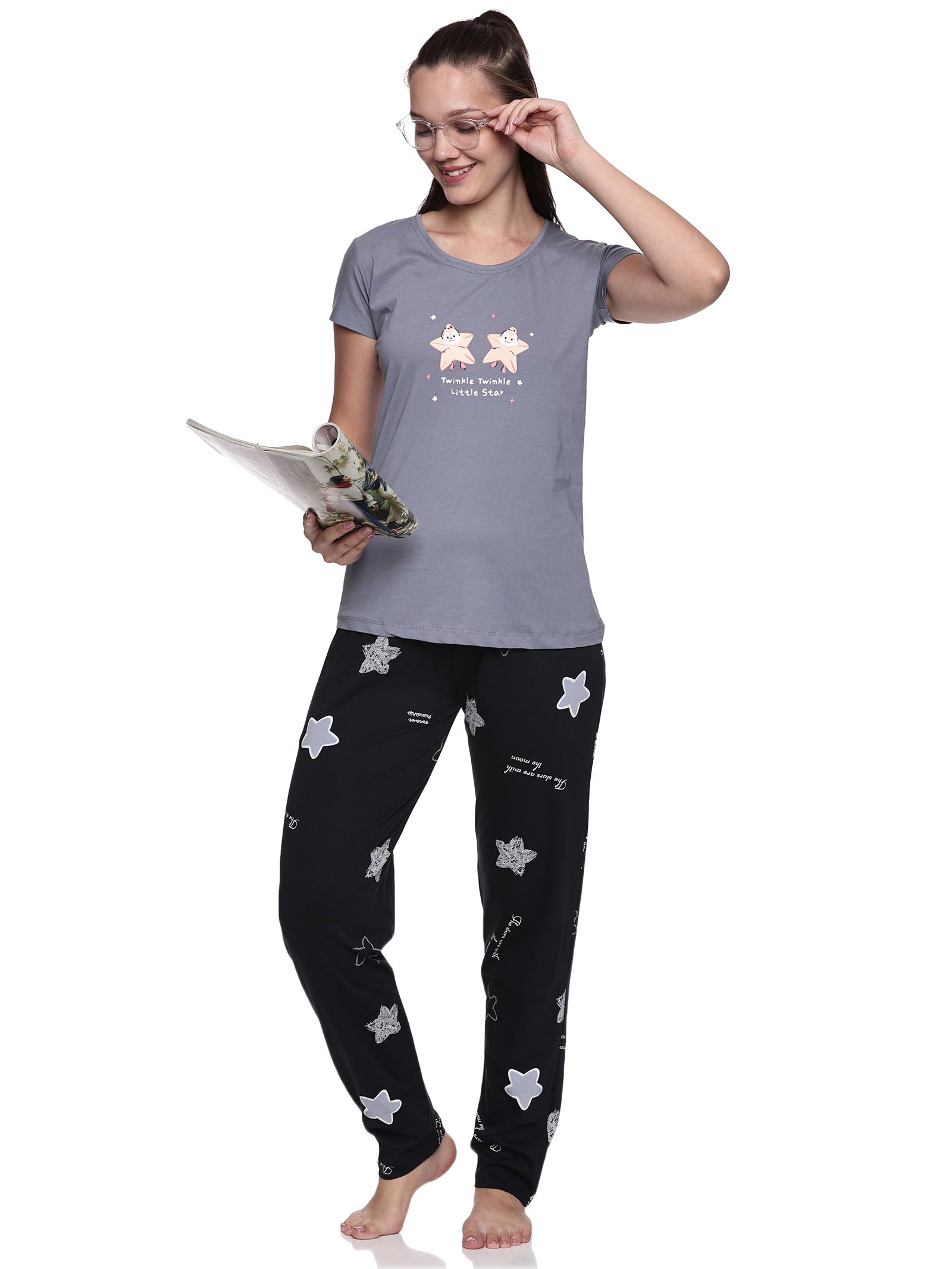 Cotton Lycra Short Sleeve Printed T-shirt and Pant Set - 6405 A Teens Lifestyle