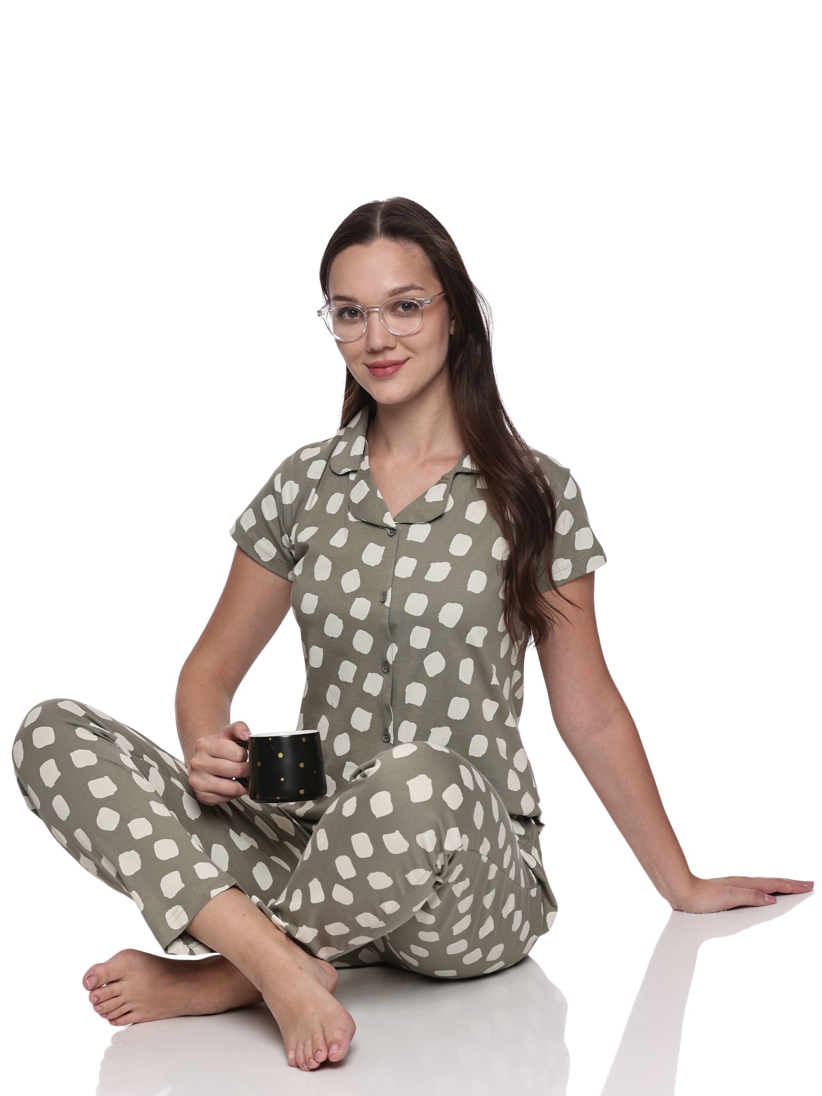Cotton Lycra Short Sleeve Printed Shirt and Pant Set - 6500 A Teens Lifestyle
