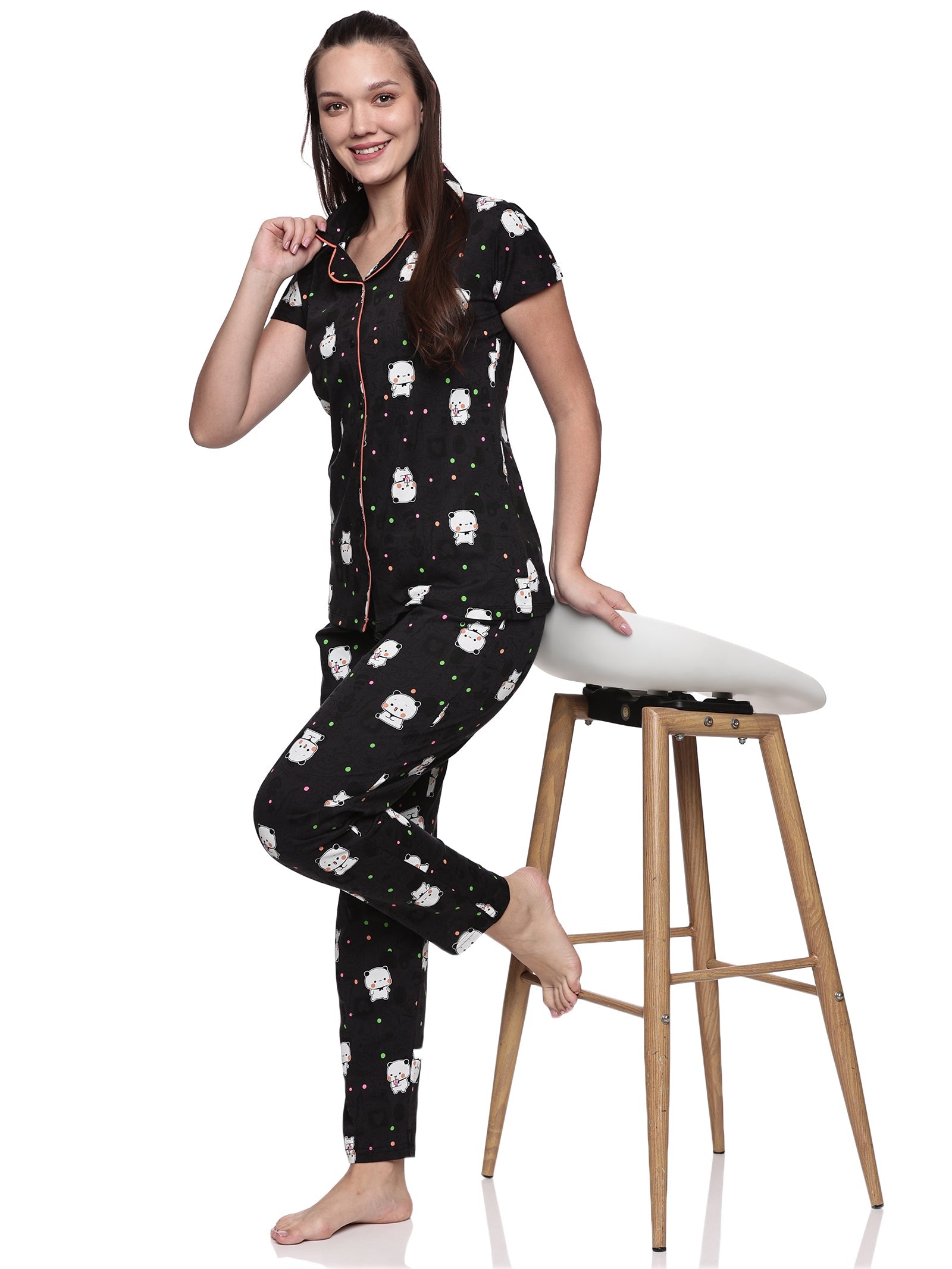 Cotton Lycra Short Sleeve Printed Shirt and Pant Set - 6570 B Teens Lifestyle