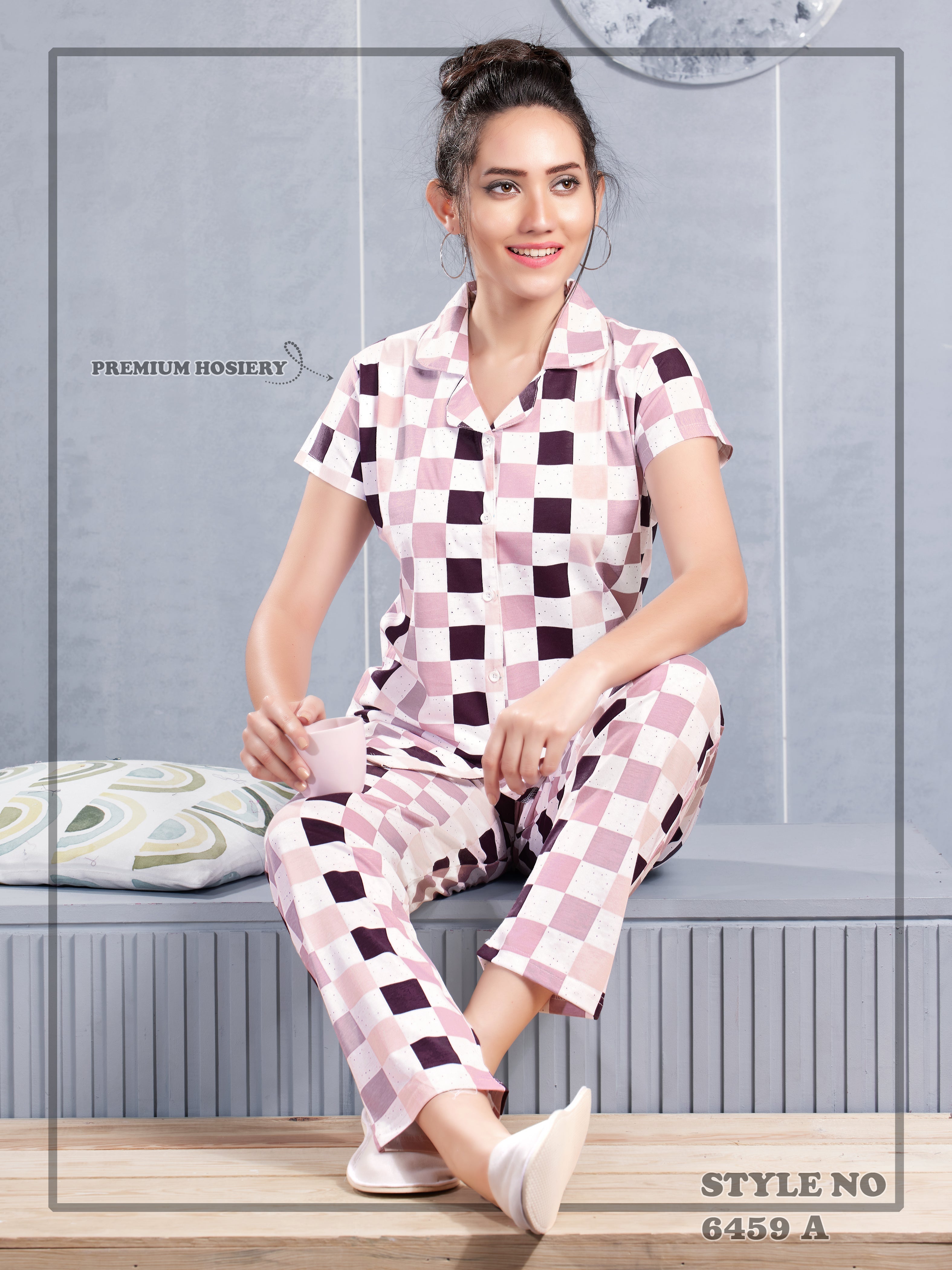 Cotton Lycra Short Sleeve Printed Shirt and Pant Set - 6459 A Teens Lifestyle