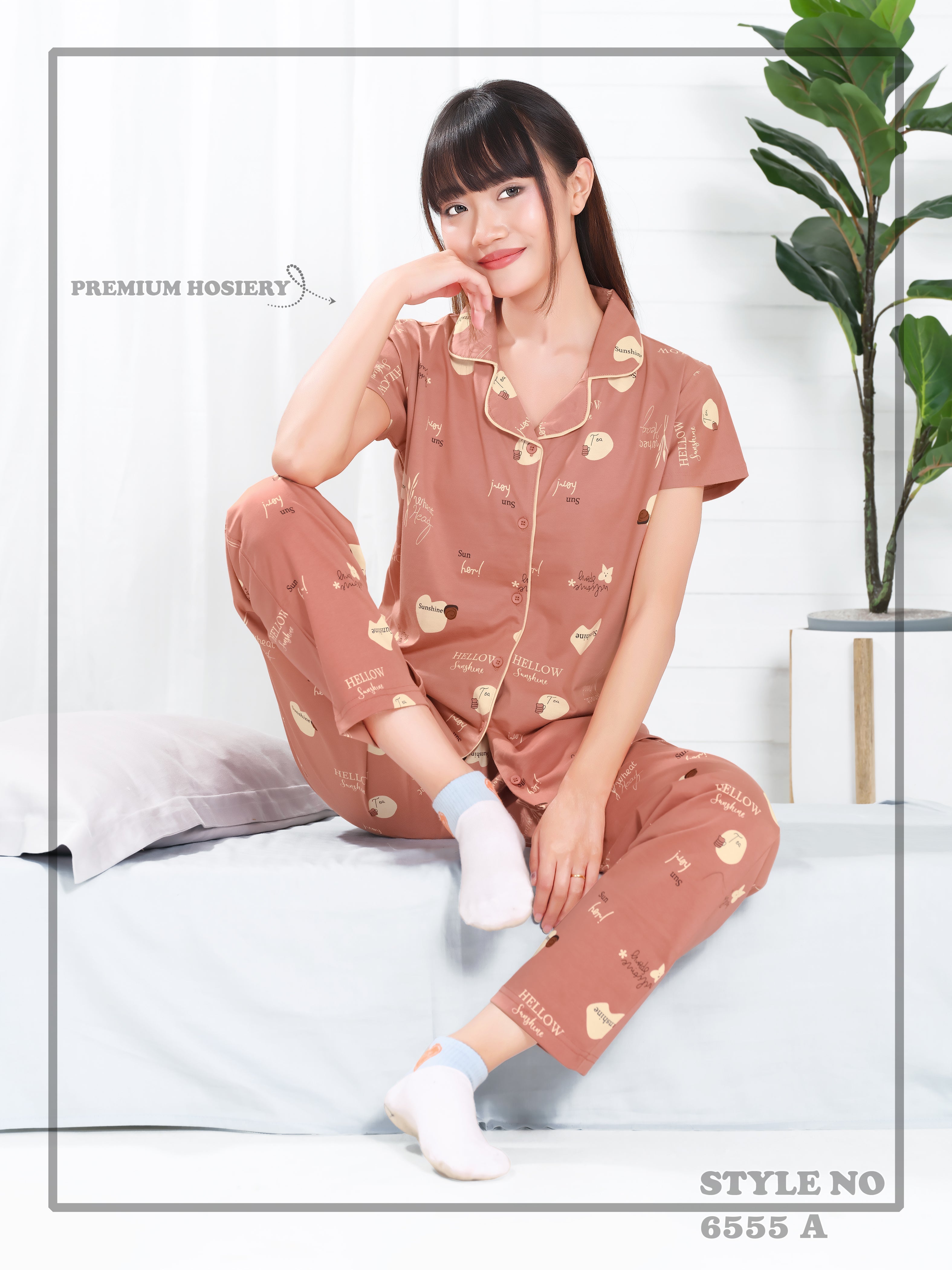 Cotton Lycra Short Sleeve Printed Shirt and Pant Set - 6555 A Teens Lifestyle