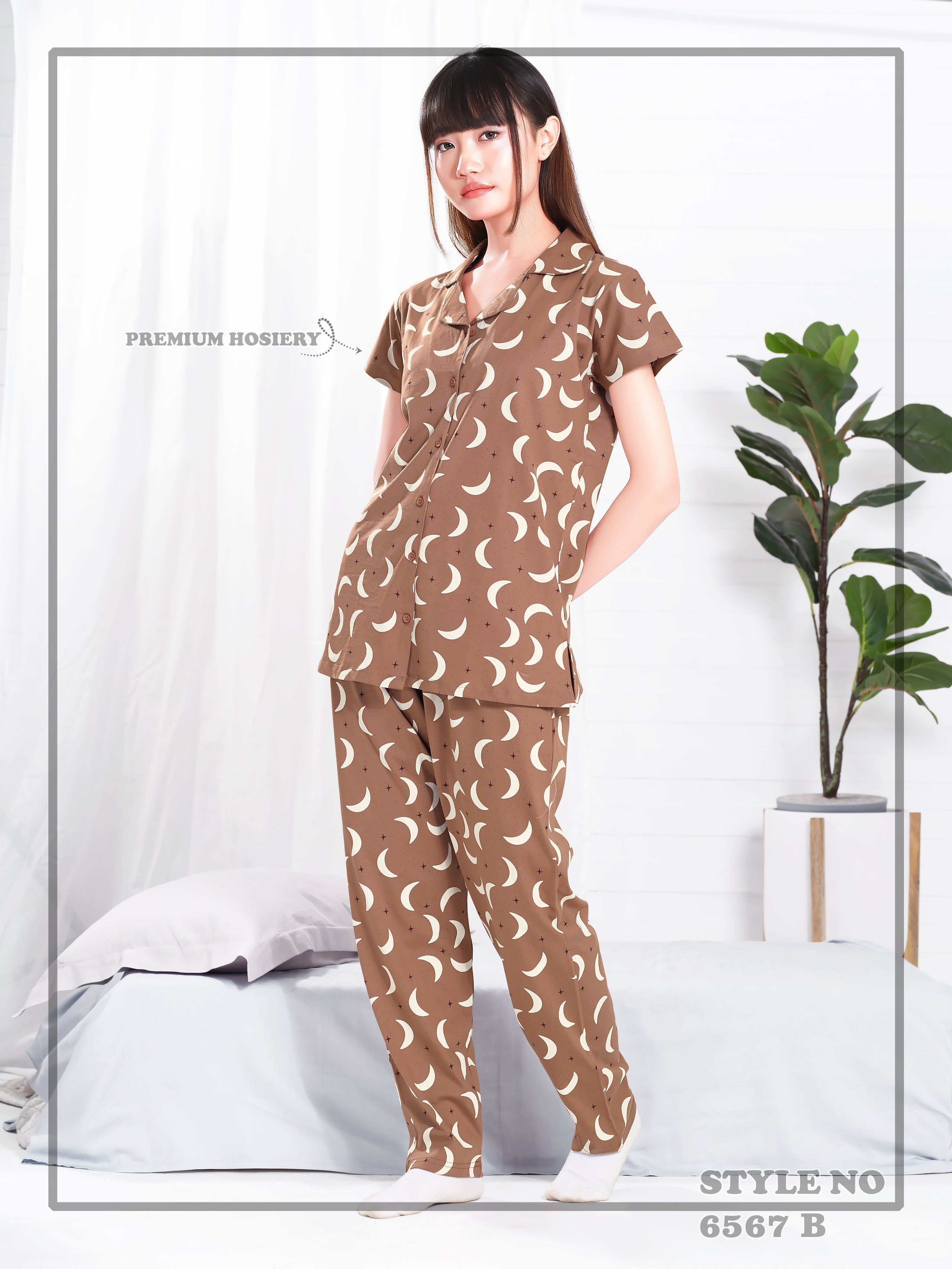 Cotton Lycra Short Sleeve Printed Shirt and Pant Set - 6567 B Teens Lifestyle