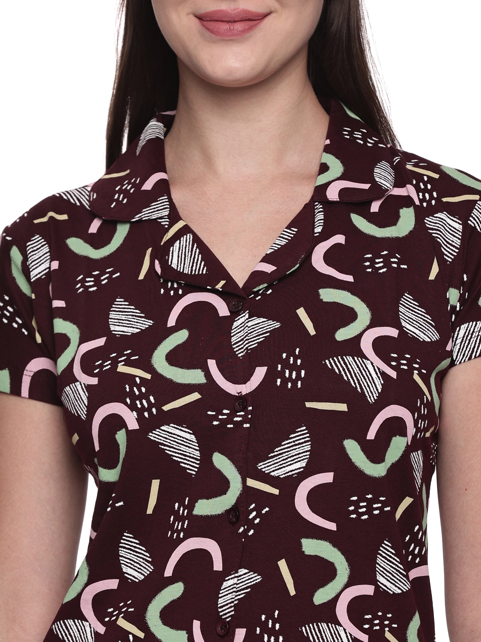 Cotton Lycra Short Sleeve Printed Shirt and Pant Set - 6512 B Teens Lifestyle