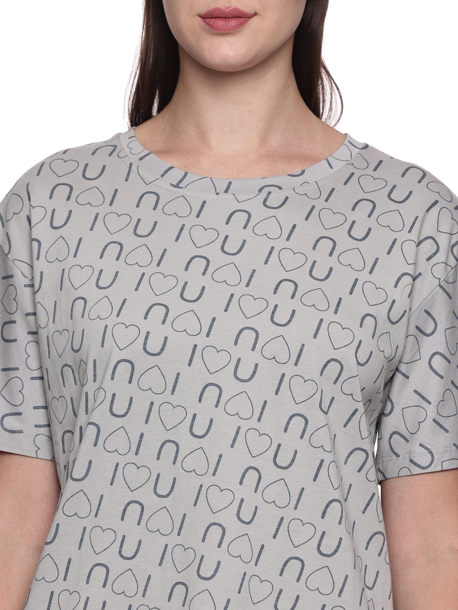 Cotton Lycra Drop Sleeve Printed T-shirt and Pant Set - 6294 A Teens Lifestyle