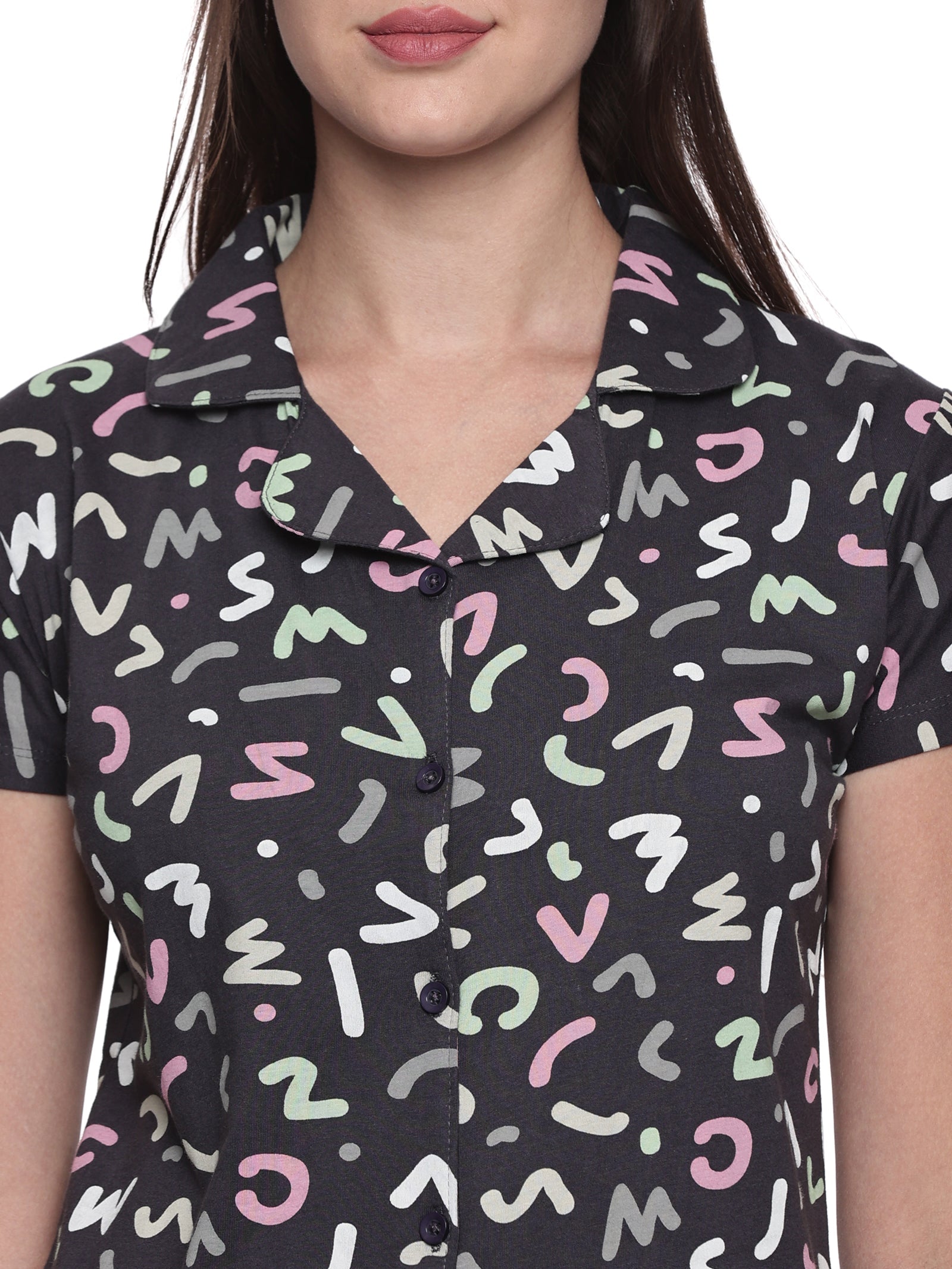 Cotton Lycra Short Sleeve Printed Shirt and Pant Set - 6497 B Teens Lifestyle