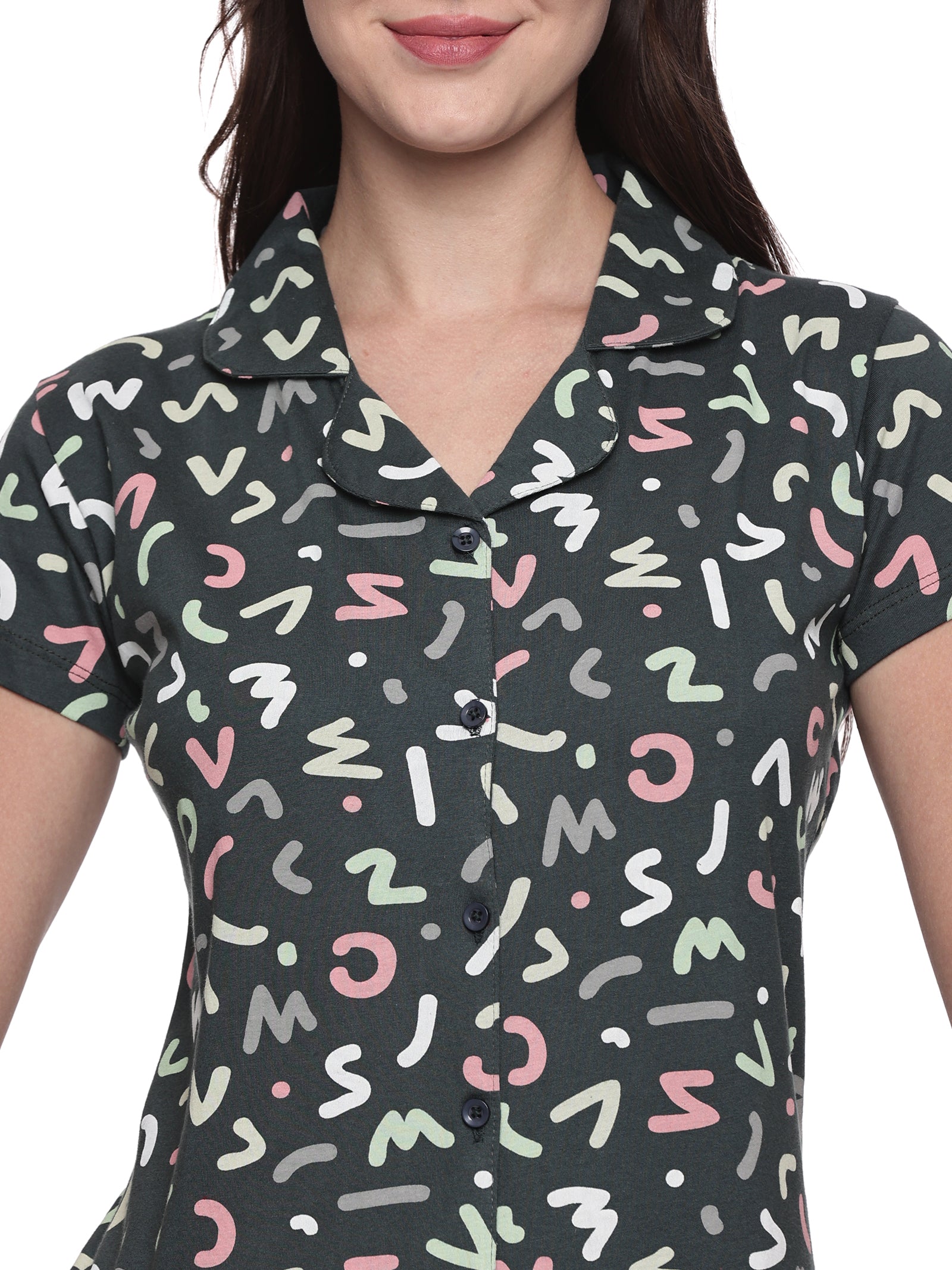 Cotton Lycra Short Sleeve Printed Shirt and Pant Set - 6497 A Teens Lifestyle